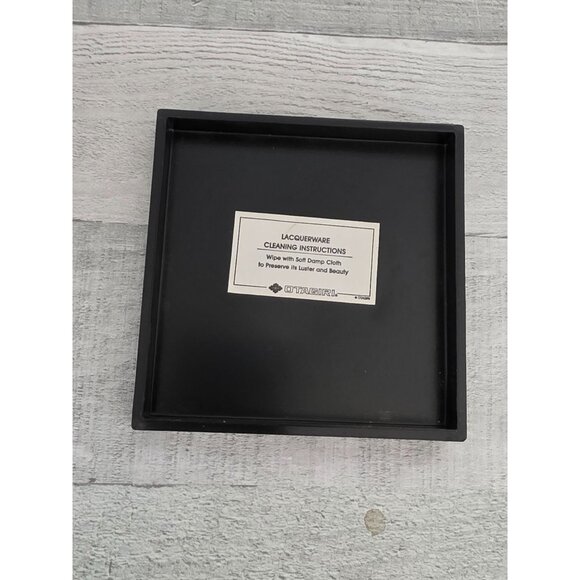 Otagiri Tavistock Black Lacquer Floral Coaster Set With Box - Picture 7 of 7